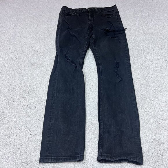 RSQ Jean’s Skinny Black Distressed Pockets Men’s Size 30x32 - Picture 1 of 12
